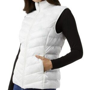 32 Degrees Women’s WHITE Vest Sleeveless Puffy Vest Nylon Polyester